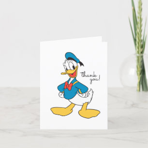 Classic Oh Boy Donald Duck Nautical Birthday Letterpress Thank You Card