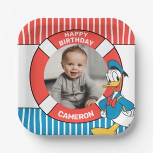 Classic Oh Boy Donald Duck Nautical Birthday Paper Plates