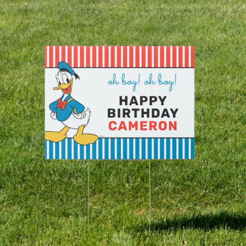 Classic Oh Boy Donald Duck Nautical Birthday Sign