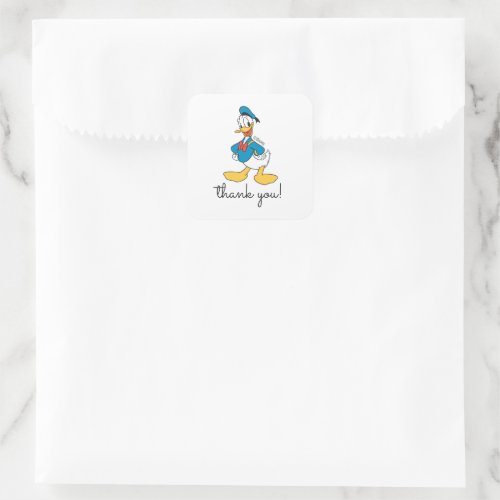 Classic Oh Boy Donald Duck Nautical Birthday Square Sticker