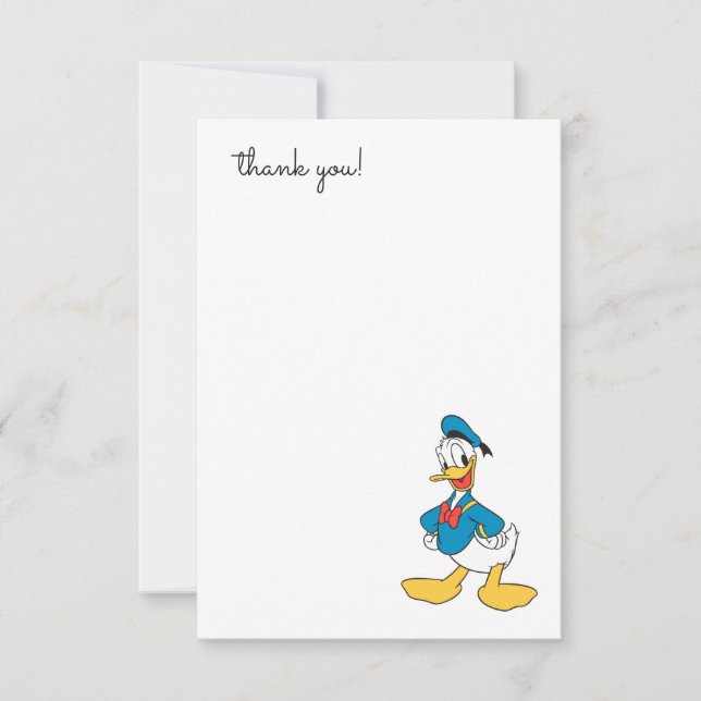 Classic Oh Boy Donald Duck Nautical Birthday Thank You Card (Front)