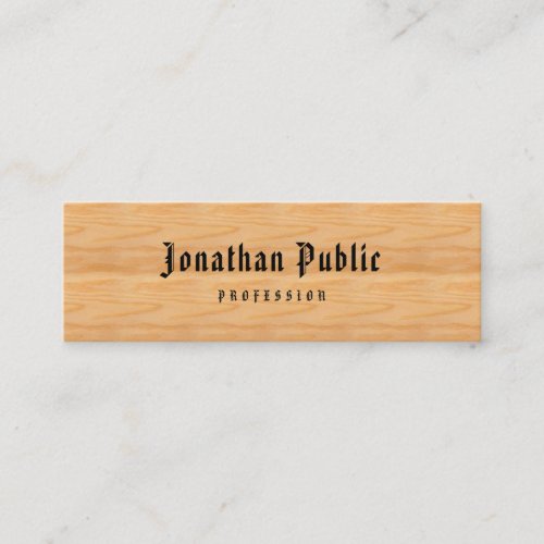 Classic Old American Text Wood Look Handwritten Mini Business Card