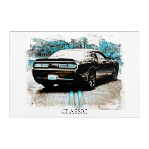  Classic Old Antique Muscle Car Digital NIR Acrylic Print