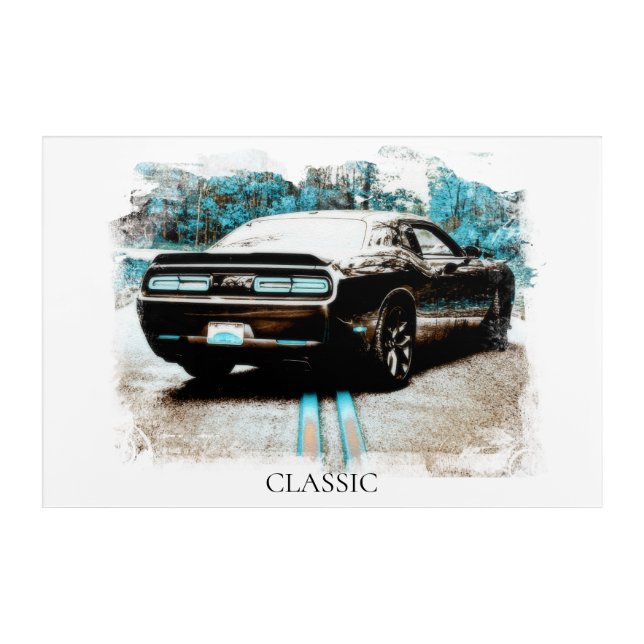 *~* Classic Old Antique Muscle Car Digital NIR Acrylic Print (Front)