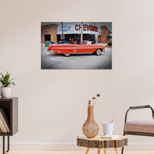Classic Old Car Vintage Impala Red  Poster
