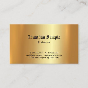 Classic Old English Font Elegant Template Gold Business Card