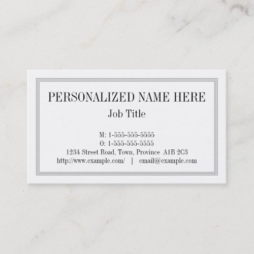 Classic Old Fashioned Business Card