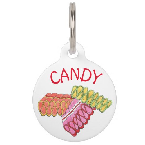 Classic Old_Fashioned Christmas Ribbon Candy Sweet Pet Name Tag