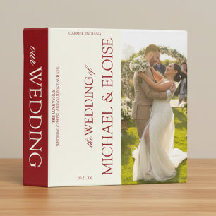 Classic Old Money Wedding Keepsake Photo Album 3 Ring Binder
