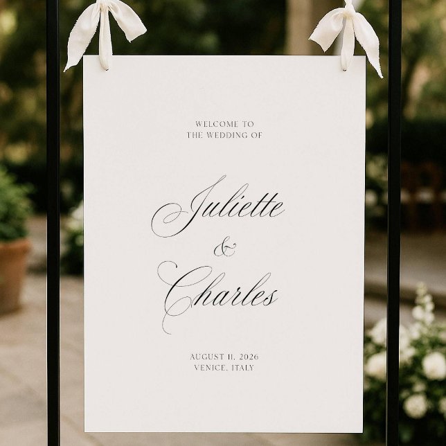 Classic Old Money Wedding Welcome Sign Template (Creator Uploaded)