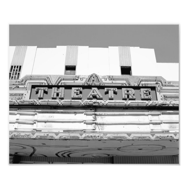 Classic Old Movie Theatre Marquee Photo Print (Front)