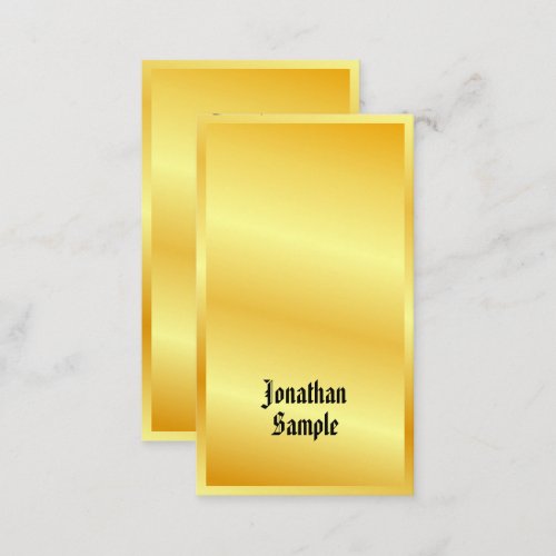 Classic Old Style Text Faux Gold Elegant Template Business Card