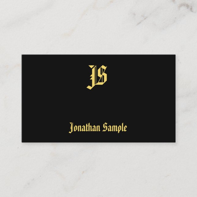 Classic Old Style Text Monogram Elegant Template Business Card (Front)