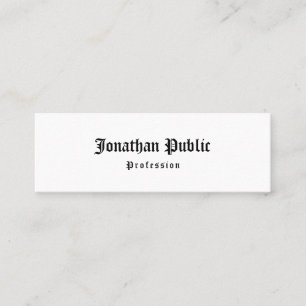 Classic Old Text Vintage Handwriting Template Mini Business Card