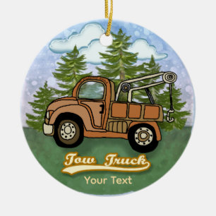 Classic Old Tow Truck Ceramic Ornament