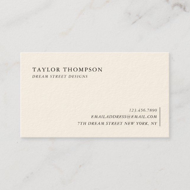 Classic Olive Aesthetic Business Card (Front)