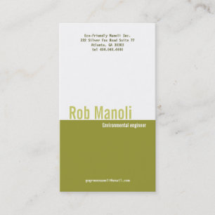 Classic Olive Green Divider Business Card