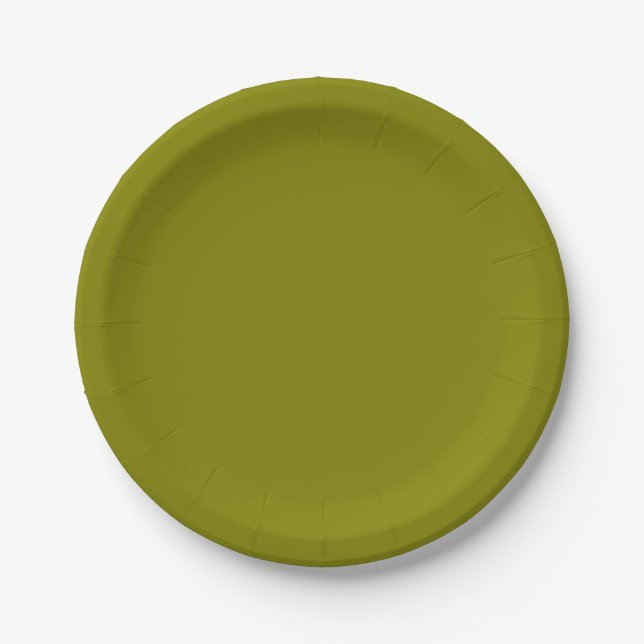 Classic Olive Green  Paper Plates (Front)