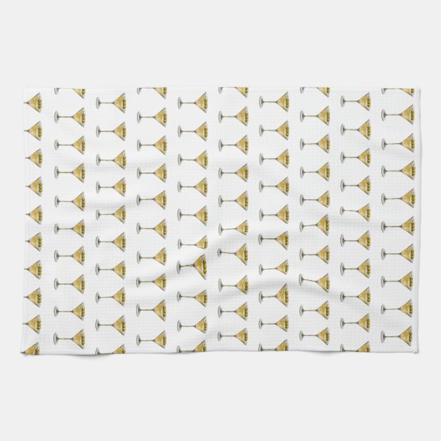 Classic Olive Martini Print Kitchen Towel  (Horizontal)