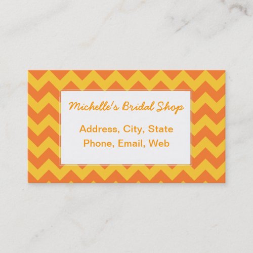 Classic Orange Chevron Pattern Business Card