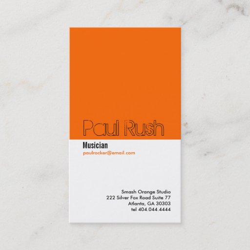 Customizable Classic Orange Divider Business Card 2