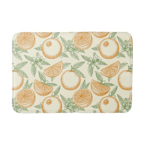 Classic Orange Fruit Pattern Bath Mat