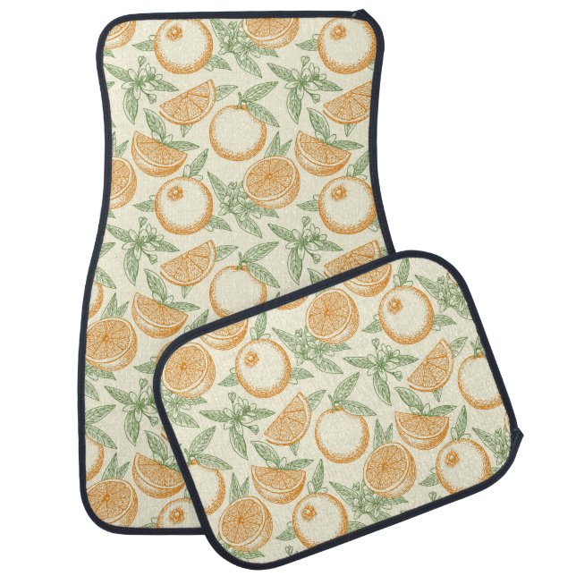 Classic Orange Fruit Pattern Car Floor Mat (Set)