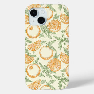 Classic Orange Fruit Pattern iPhone 15 Case