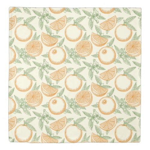 Classic Orange Fruit Pattern Duvet Cover