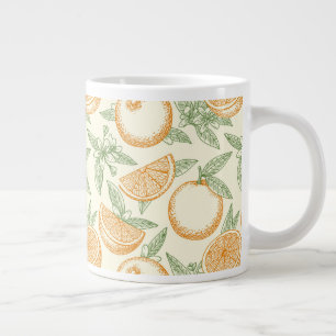 Classic Orange Fruit Pattern Giant Coffee Mug