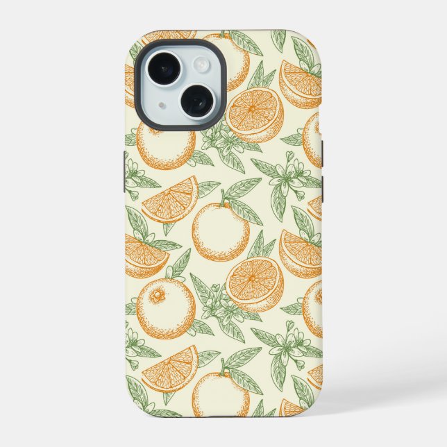 Classic Orange Fruit Pattern Iphone Case (Back)