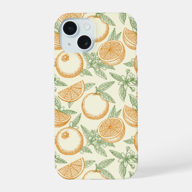 Classic Orange Fruit Pattern Iphone Case (Back)