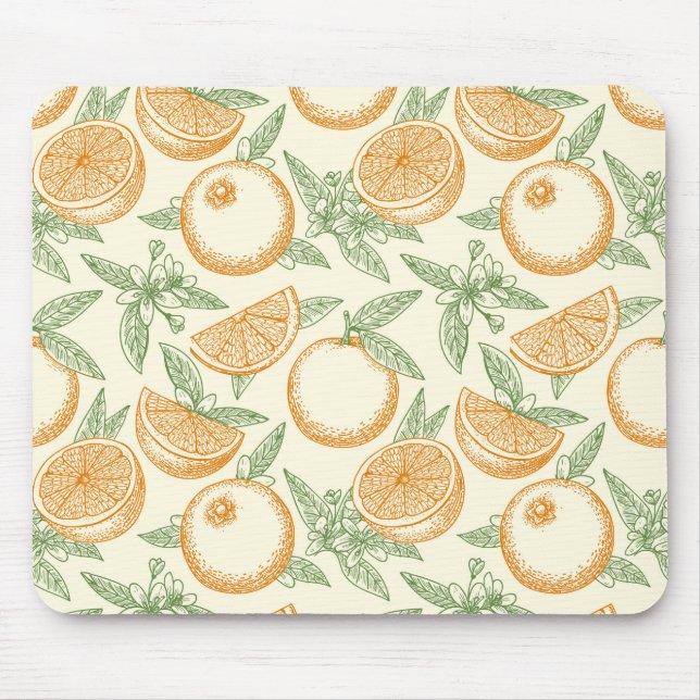 Classic Orange Fruit Pattern Mouse Pad (Front)
