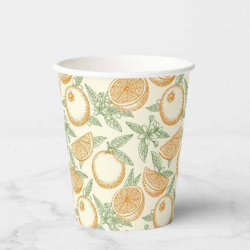 Classic Orange Fruit Pattern Paper Cups