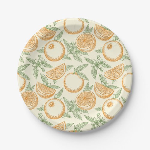 Classic Orange Fruit Pattern Paper Plates
