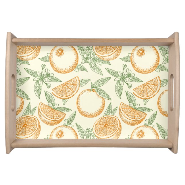 Classic Orange Fruit Pattern Serving Tray (Front)