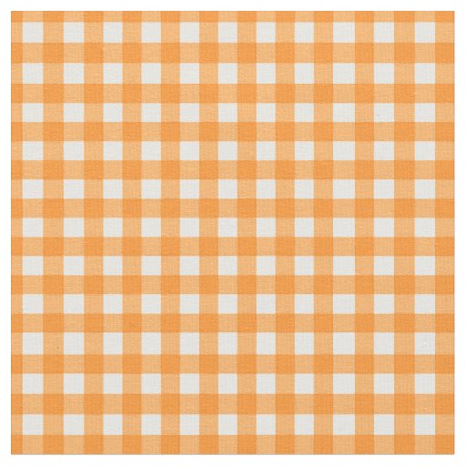 Classic Orange Gingham Checked Pattern Fabric