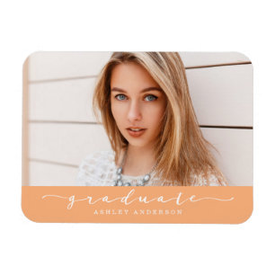 Classic Orange Graduation Photo Magnet