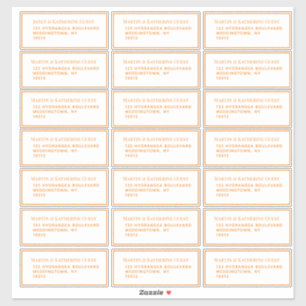 Classic Orange Guest Mailing Labels 21 Per Sheet