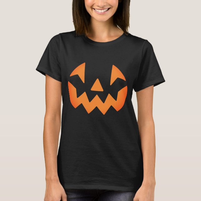 Classic Orange Jack-o-lantern pumpkin smile face T-Shirt (Front)