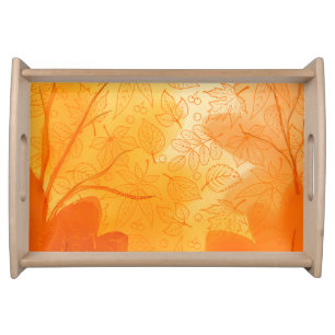 Classic orange leaves Fall/Autumn Serving Tray