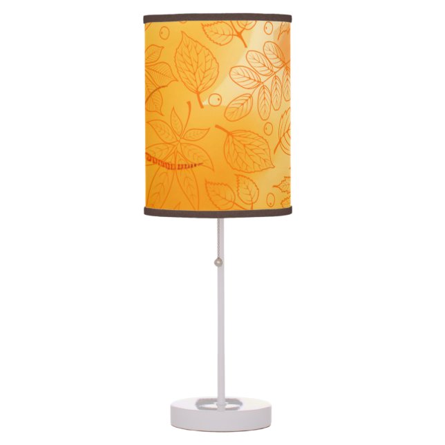 Classic orange leaves Fall/Autumn Table Lamp (Front)