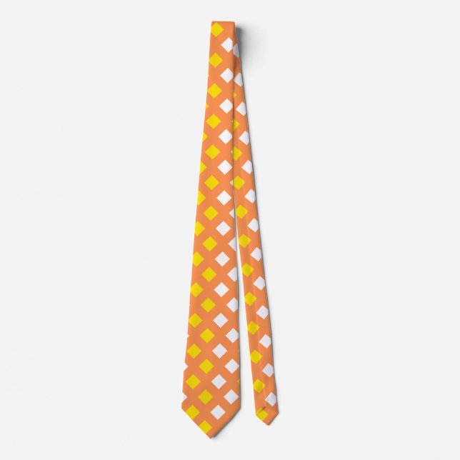 Classic Orange Plaid Unisex Neck Tie (Front)