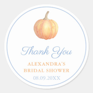 Classic Orange Pumpkin Baby Shower Thank You Favor Classic Round Sticker