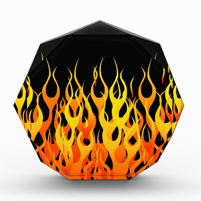 Classic Orange Racing Flames on Fire Award (Front)