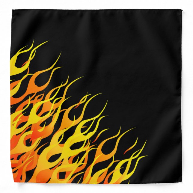 Classic Orange Racing Flames on Fire Bandana (Front)