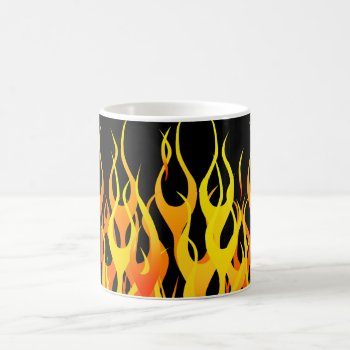 Classic Orange Racing Flames On Fire Coffee Mug by MustacheShoppe at Zazzle