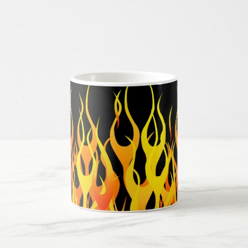 Classic Orange Racing Flames on Fire Coffee Mug