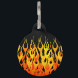 Classic Orange Racing Flames on Fire Pet ID Tag<br><div class="desc">Hot rod racy orange on black pin stripe flames graphic design decor that can always make for a great custom gift for yourself or for someone special on your list, these are sure to make an impression on any festive occasions. Email us using the "Ask this Designer" email link below...</div>