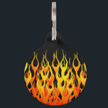 Classic Orange Racing Flames on Fire Pet ID Tag<br><div class="desc">Hot rod racy orange on black pin stripe flames graphic design decor that can always make for a great custom gift for yourself or for someone special on your list, these are sure to make an impression on any festive occasions. Email us using the "Ask this Designer" email link below...</div>